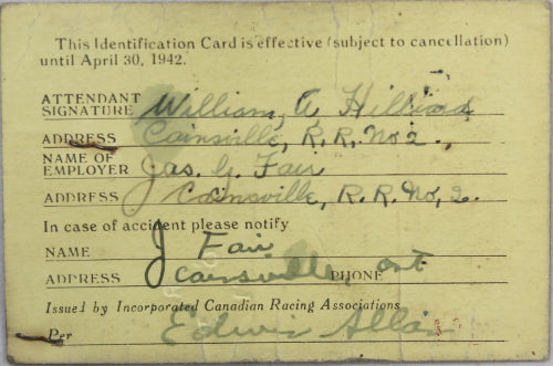 Horse racing Woodbine Park Race Course (Ontario), two items 1940s