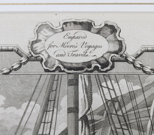 1778 engraving Captain Cook's Second Voyage, meeting Tahitians