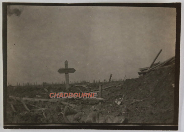 1916 Guerre 14-18 Chaulnes (Somme) photo tombe 105e Régt. Infanterie