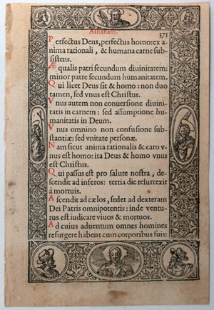 1572 Renaissance page with fantastic woodcuts Plantin