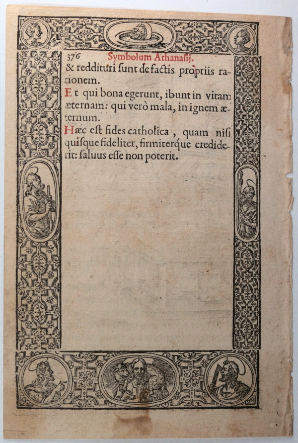 1572 Renaissance page with fantastic woodcuts Plantin