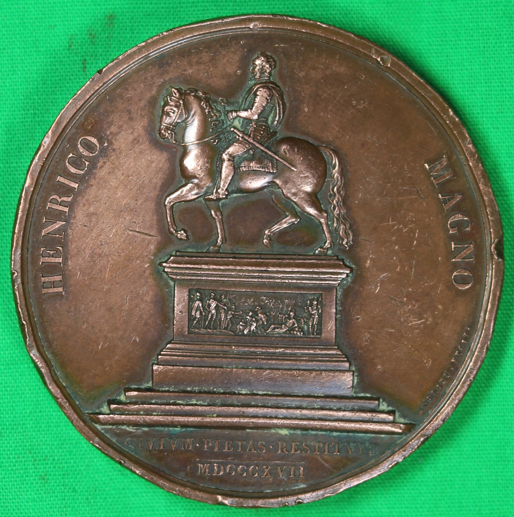 Médaille rétablissement statue équestre Henry IV 1817 (Andrieu)