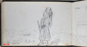 1882-83 carnet de dessin, soldat du 4e Zouaves en Tunisie
