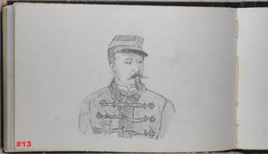 1882-83 carnet de dessin, soldat du 4e Zouaves en Tunisie