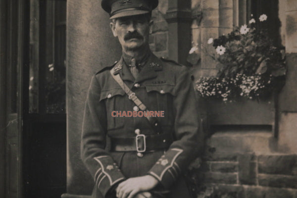 1915 WW1 UK 2 photo postcards officer King's Own Regiment Lancaster