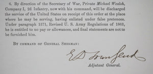 1880 Special Orders HQ of the Army signed by A-G Townsend (2 of 2)