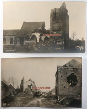 Guerre 14-18 (5) photos églises de Grandcourt et Miraumont (Somme)