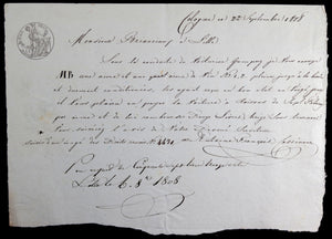 1808 lettre sur frais de fourniture de vin chez un commerçant de Lille
