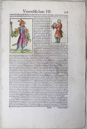 Illustrated page Munster’s De la Cosmographie Universelle c. 1552 #2