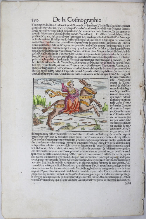 Illustrated page Munster’s De la Cosmographie Universelle c. 1552 #2