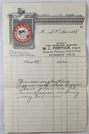 Interesting farm advertising letter Sturgeon Falls Ontario @1920