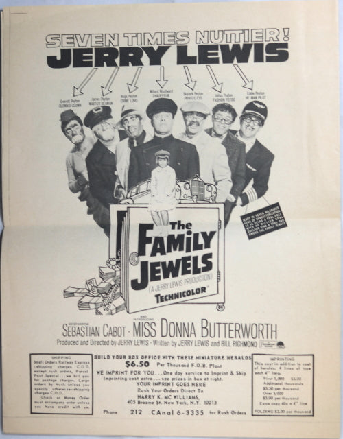 Jerry Lewis movie herald for 'The Family Jewels' (1965) Jerry Lewis movie herald for 'The Family Jewels' (1965)