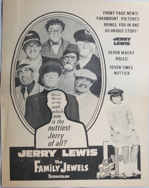 Jerry Lewis movie herald for 'The Family Jewels' (1965) Jerry Lewis movie herald for 'The Family Jewels' (1965)