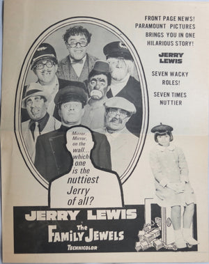 Jerry Lewis movie herald for 'The Family Jewels' (1965)