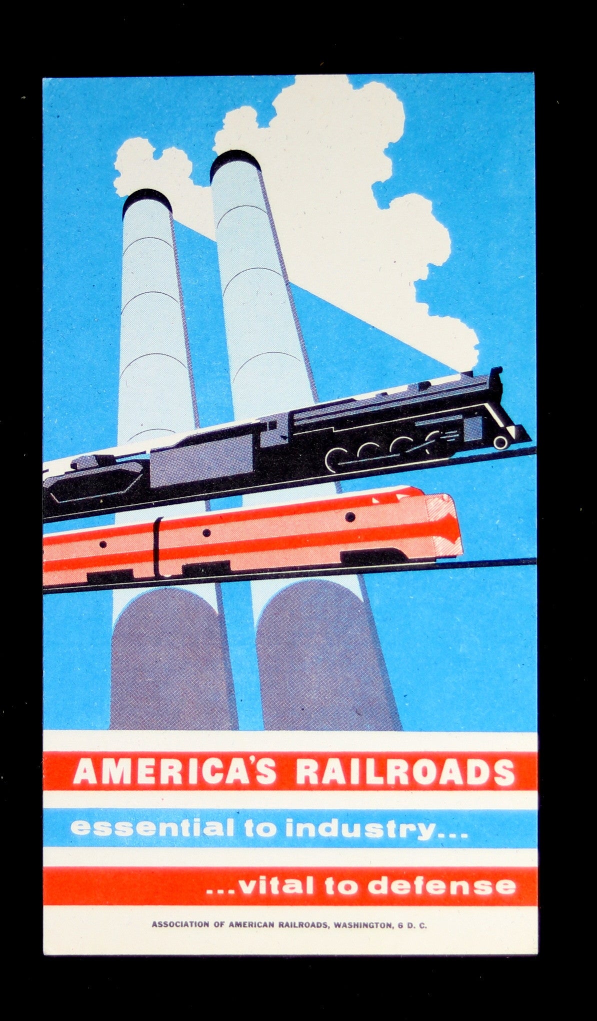 Joseph Binder patriotic railway card ~1952