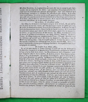 Journal Gazette de Hollande du 19 mars 1689