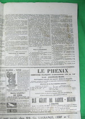 Journal français 'Gazette de France' Mardi 9 Aout 1870 (Guerre franco-allemande)