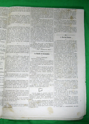 Journal français 'Gazette de France' Vendredi 12 Aout 1870 (Guerre franco-allemande)