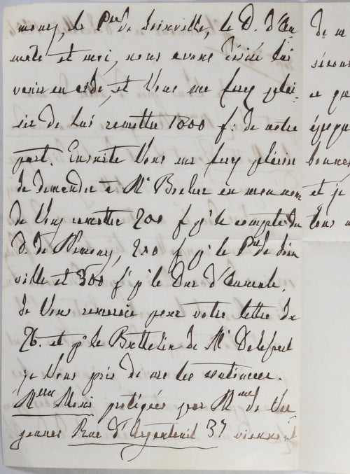 Juillet 1856 lettre Reine Marie-Amélie, épouse Roi Louis Philippe