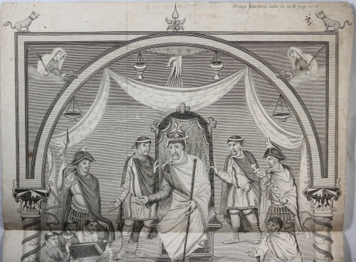 Large engraving of Jesus and his disciples, taken from Bible (17-18th)