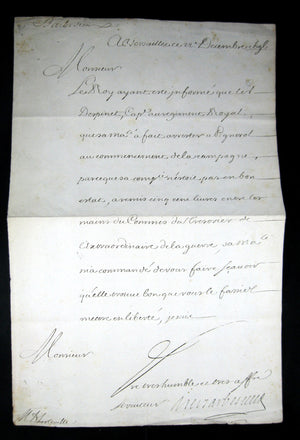 Lettre signé de Le Tellier, marquis de Barbezieux 1696 (Louis XIV)