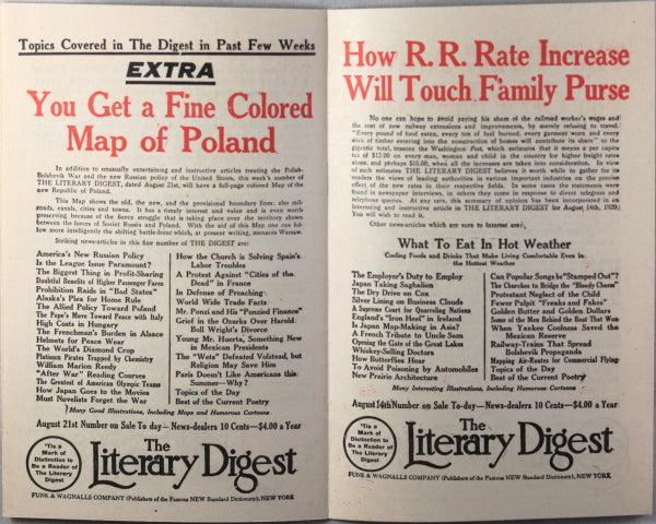 Literary Digest advertising pamphlet (1920s)