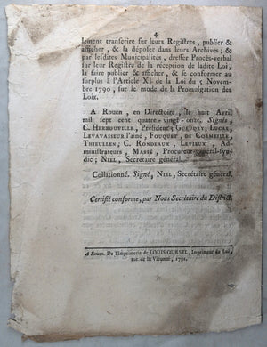 Loi Relative circonscription Paroisses de Bordeaux 1791