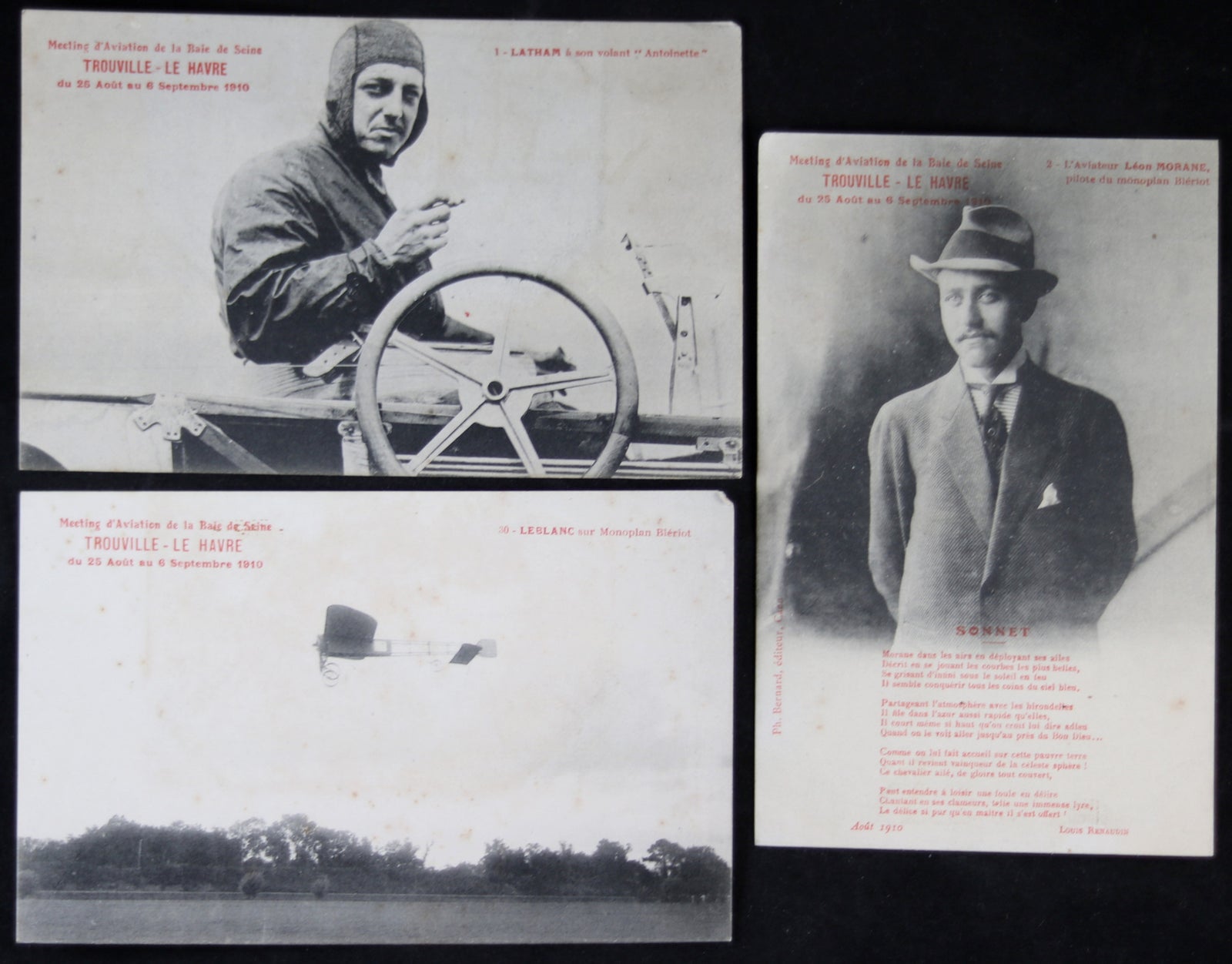 Lot #2 de six (6) CPA Aviation – Le Havre-Trouvile-Deauville 1910