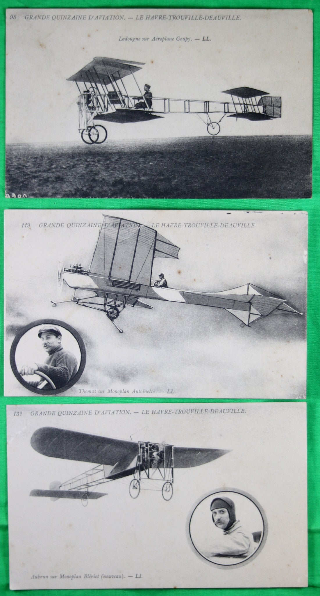 Lot de six (6) CPA Aviation – Le Havre-Trouvile-Deauville 1910