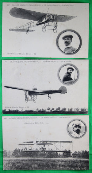 Lot de six (6) CPA Aviation – Le Havre-Trouvile-Deauville 1910