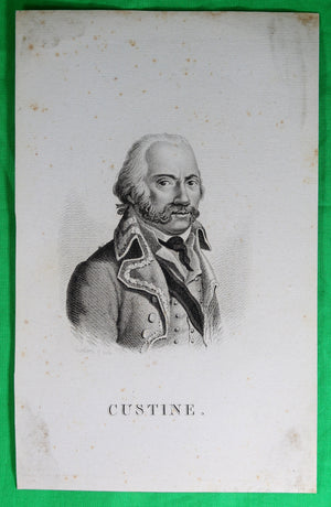 Lot de trois (3) gravures Général Custine (guillotiné Révolution)
