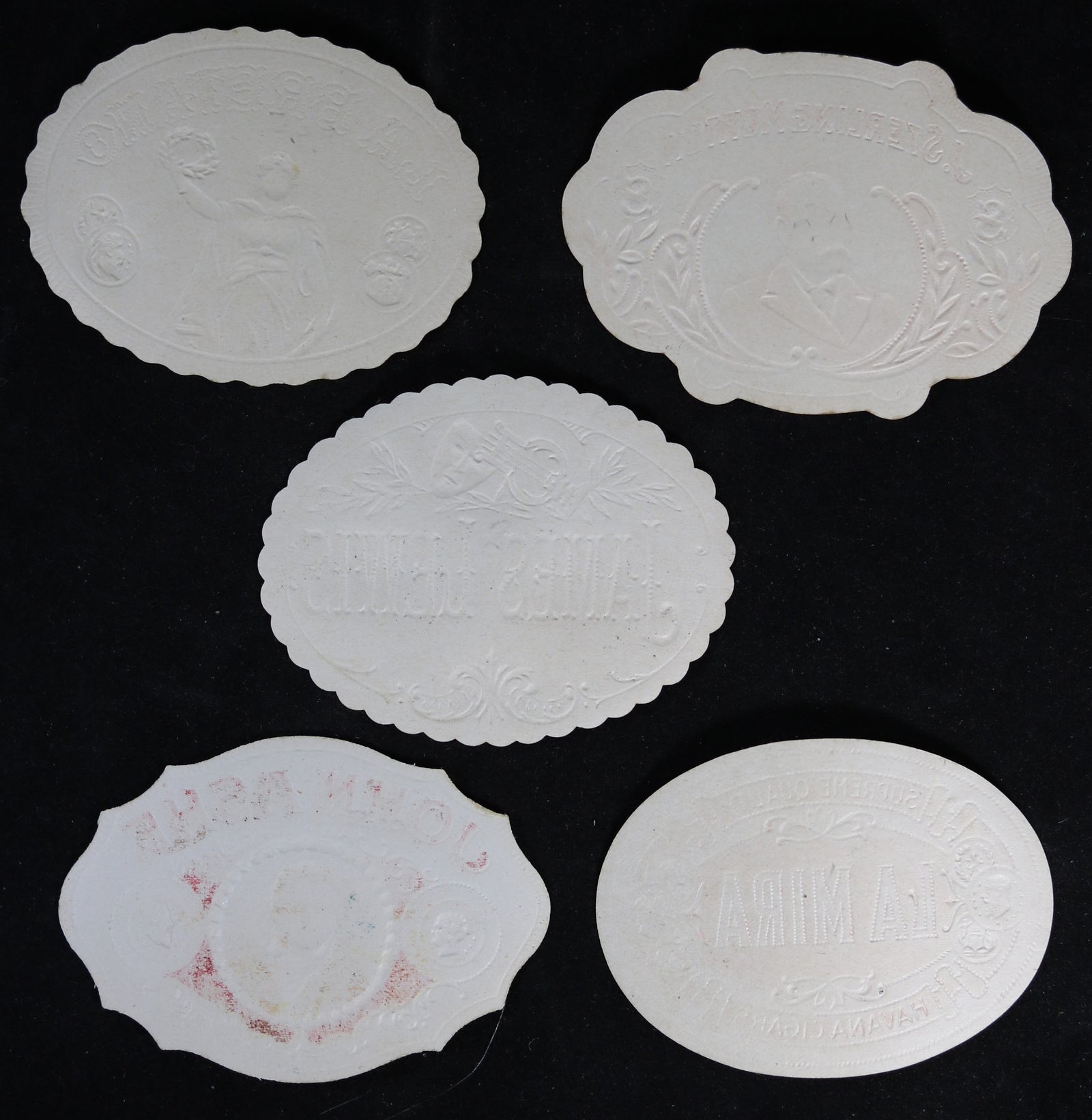 Lot of 5 vintage cigar box seal tag labels #2