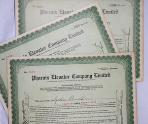 Lot of 7 stock certificates Canada & USA 1920s-30s