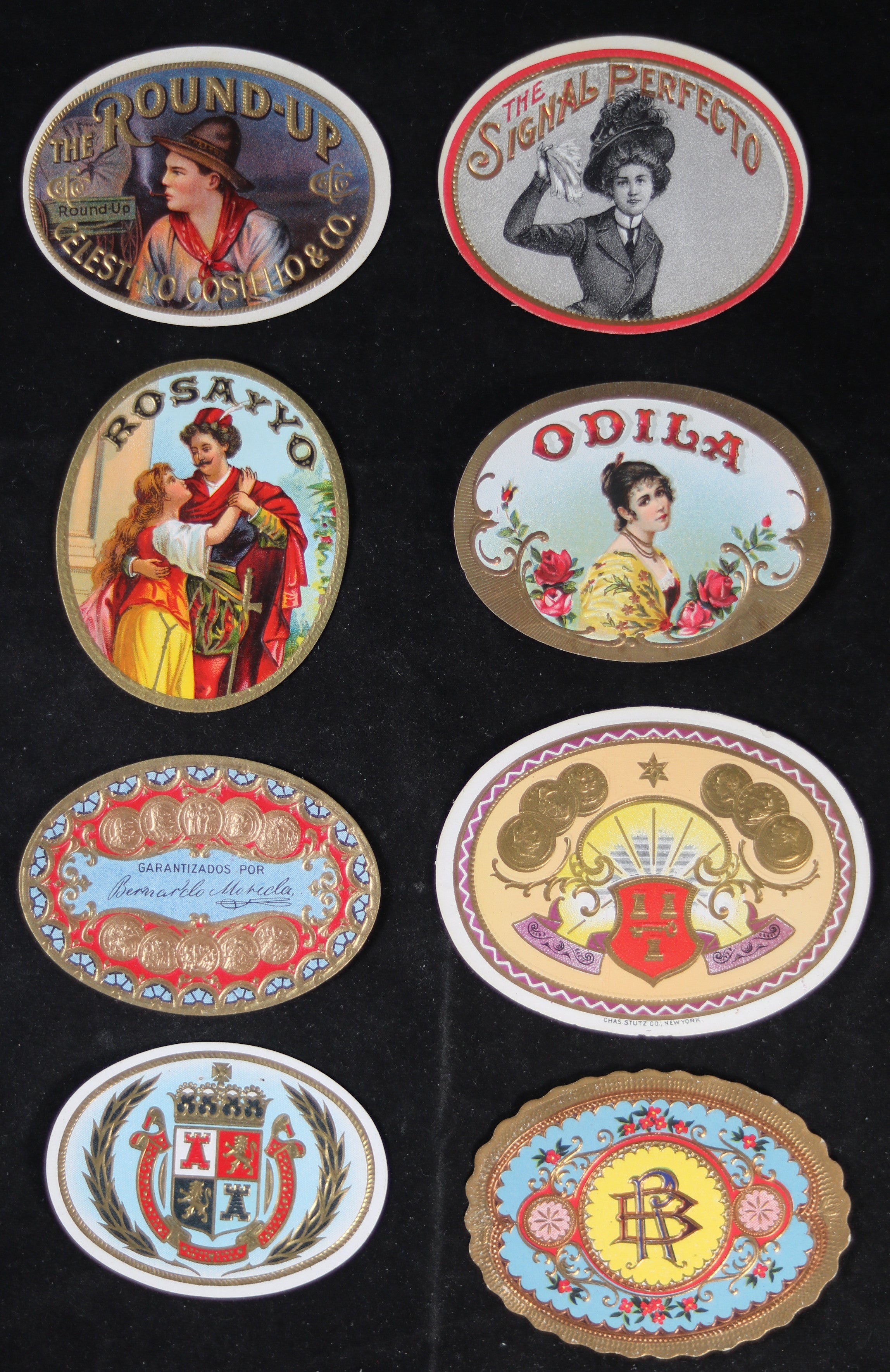 Lot of 8 vintage cigar box seal tag labels #4 Lot of 8 vintage cigar box seal tag labels #4