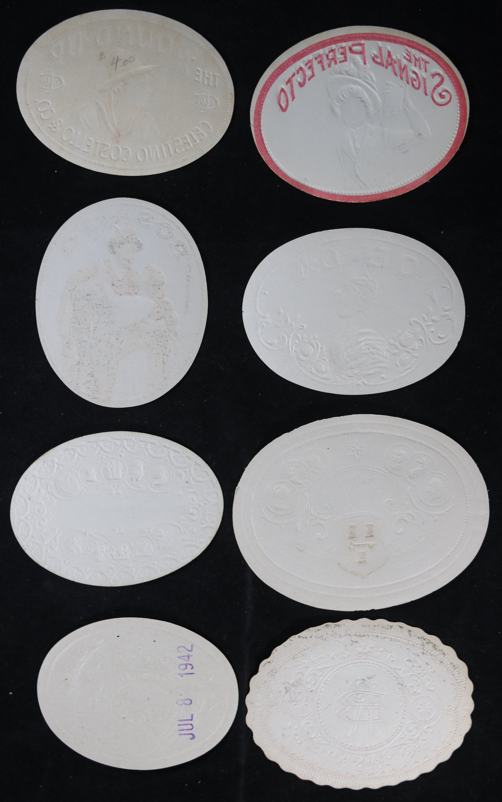 Lot of 8 vintage cigar box seal tag labels #4