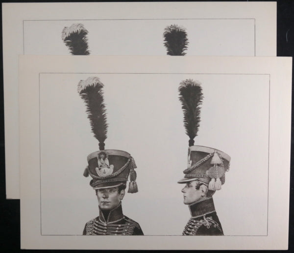 Lot de 10 planches avec uniformes militaires,1er Empire,etc. 