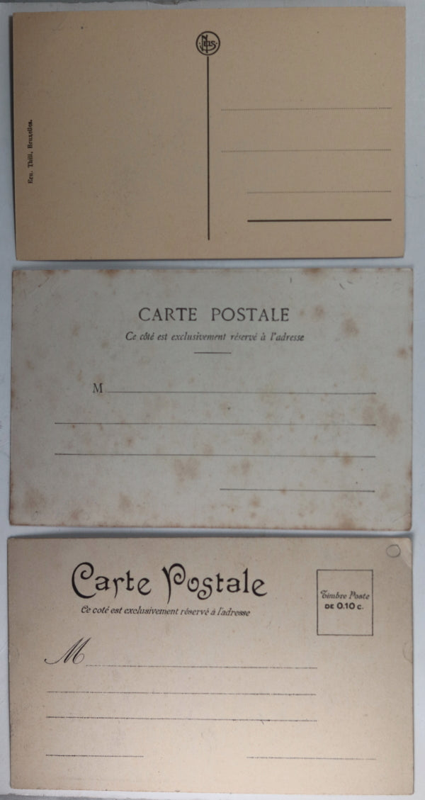 Lot de 3 cartes postales, Afrique, Belgique, France avant 1914 Lot de 3 cartes postales, Afrique, Belgique, France avant 1914