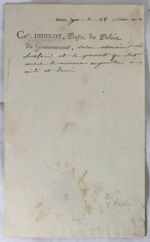 Lyon janvier 1802 invitation pour audience avec Consul Napoléon