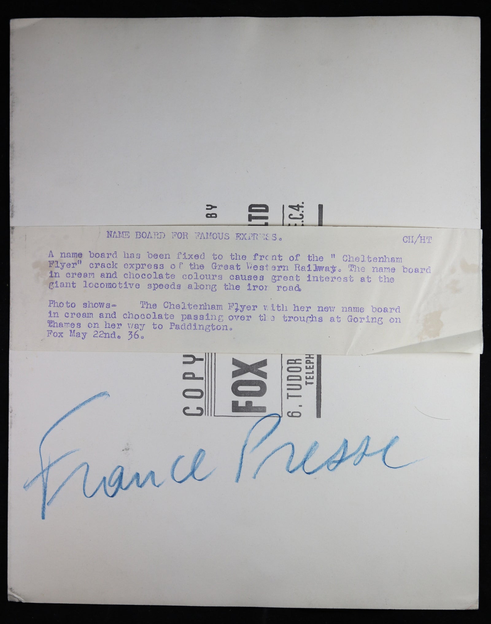 May 22 1936 press photo Cheltenham Flyer GWR (UK)