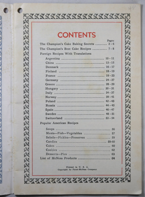 McNess Recipes from Around the World Cook Book 1920s
