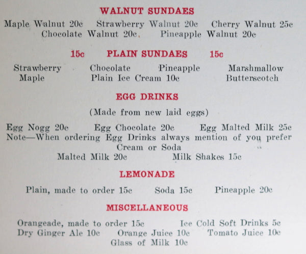 Menu for Shaw’s Restaurant – Muskoka (Canada) c. 1950s Menu for Shaw’s Restaurant – Muskoka (Canada) c. 1950s