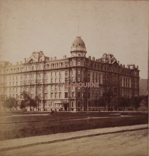 Montreal @1880 J.G. Parks stereoscopic photo Windsor Hotel