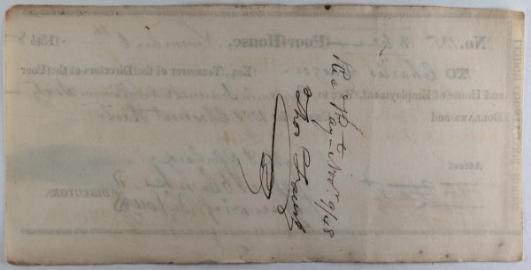 Nov. 6th 1848 Allentown PA Lehigh County Poor-House cheque wood rails