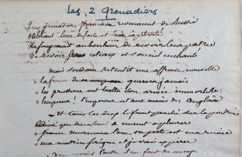 Ode à Napoléon ‘Les 2 Grenadiers’ c. 1814