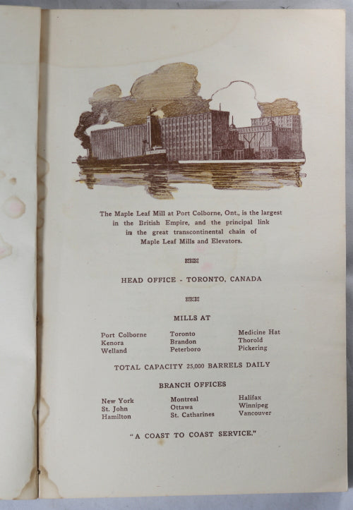 ‘Old Homestead Recipe’ booklet by Maple Leaf Mills (Canada) @1920