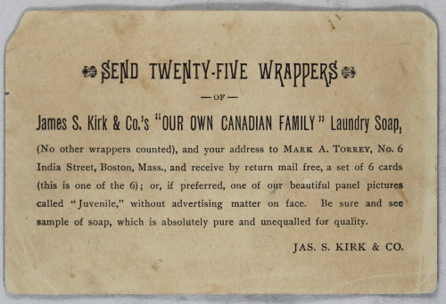 'Our own Canadian Family' Laundry Soap - Advertising trade Card (early 1900's)