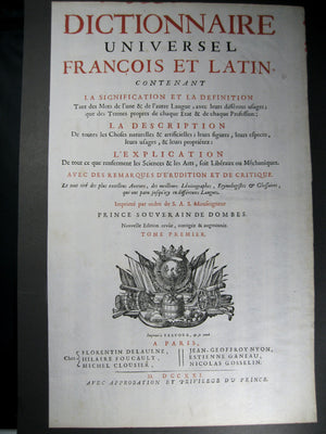 Page titre d'un livre 1721 (publicité?)