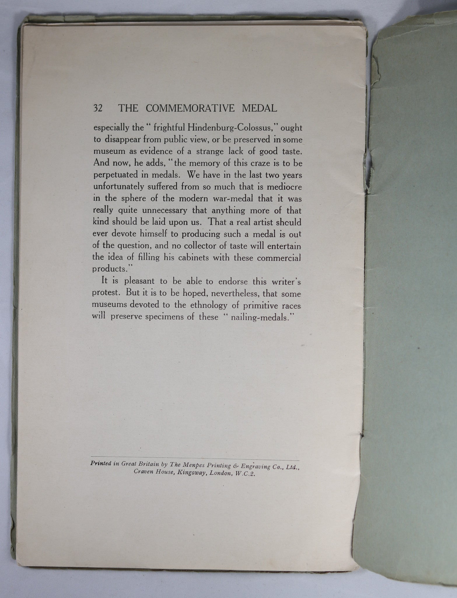 Pamphlet ‘Commemorative Medal in Service of Germany’ by Hill 1917 Pamphlet ‘Commemorative Medal in Service of Germany’ by Hill 1917