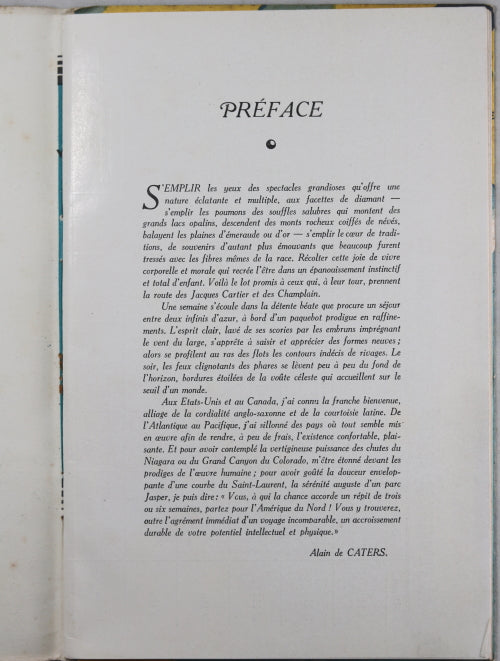 Pamphlet croisières de France au Canada et États-Unis (CNR) c.1930