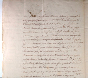 Paris 1763 document signée Duc de d'Aumont  et Marquis de Gamaches